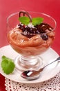 Chocolate mousse dessert in glass Royalty Free Stock Photo