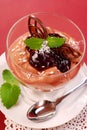 Chocolate mousse dessert in glass Royalty Free Stock Photo