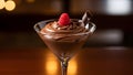Chocolate Mousse Dessert with Raspberry (591) valentines Royalty Free Stock Photo
