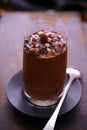 Chocolate mousse in glass Royalty Free Stock Photo