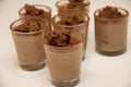 Chocolate mousse in mini small glass Royalty Free Stock Photo