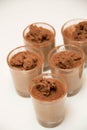 Chocolate mousse in mini small glass Royalty Free Stock Photo