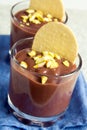 Chocolate mousse with pistachios Royalty Free Stock Photo