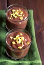 Chocolate mousse with pistachios Royalty Free Stock Photo