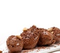 Chocolate mousse quenelle dessert Royalty Free Stock Photo