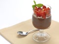 Chocolate mousse and strawberries