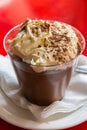 Chocolate mousse with whipped cream