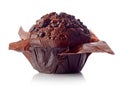 Chocolate muffin isolated on white Royalty Free Stock Photo