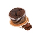 Chocolate Muffin Plain Cake isolated on white background Royalty Free Stock Photo