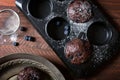 Chocolate muffins - american sweet food