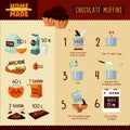 Chocolate Muffins Recipe Infographic Concept