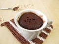 Chocolate mug cake in cup Royalty Free Stock Photo