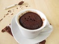 Chocolate mug cake in cup Royalty Free Stock Photo