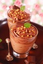 Chocolate and nougat mousse Royalty Free Stock Photo
