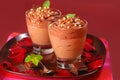 Chocolate and nougat mousse Royalty Free Stock Photo