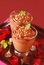 Chocolate and nougat mousse Royalty Free Stock Photo