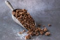 Chocolate Nut Granola Spilled from a Scoop Royalty Free Stock Photo