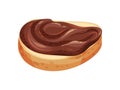 Chocolate Nut Paste spread on bread. Vector illustration on white background. Royalty Free Stock Photo