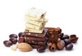 Chocolate, nuts, cinnamon Royalty Free Stock Photo