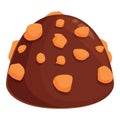 Chocolate nuts icon cartoon vector. Cake food party