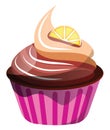 Chocolate-orange cupcakeillustration vector Royalty Free Stock Photo