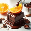 Chocolate and orange the perfect combination for delicious flavor. AI generated