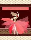 Chocolate packaging design. Night of Flamenco spanish inspiration. Cute ballerina with red flower in blonde hair Royalty Free Stock Photo