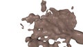 Chocolate paint splash isolated. 3D rende