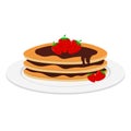 Chocolate pancake clipart vector design in cute animated cartoon