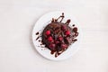 Chocolate Pancake with Raspberries