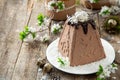 Chocolate Paskha. Russian traditional Easter cottage cheese dessert