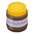 Chocolate paste glass jar icon, isometric style Royalty Free Stock Photo