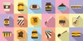 Chocolate paste icons set flat vector. Jar bottle Royalty Free Stock Photo