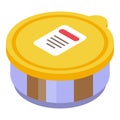 Chocolate paste pot icon, isometric style