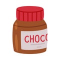 Chocolate Paste or Spread in Jar with Label for Breakfast Vector Illustration