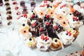 Chocolate pastries on the wedding candybar Royalty Free Stock Photo
