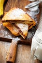 Chocolate Peanut Butter Banana Stuffed French Toast Royalty Free Stock Photo