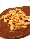 Chocolate and peanuts Royalty Free Stock Photo