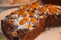 chocolate pie with dried fruits