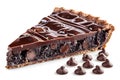 Chocolate Pie Slice with Chocolate Chips Royalty Free Stock Photo