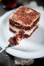 Chocolate pie with walnut cream