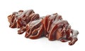 Chocolate pieces covered with melted chocolate Royalty Free Stock Photo