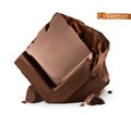 Chocolate pieces. 3d realistic vector icon Royalty Free Stock Photo