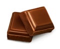 Chocolate pieces illustration Royalty Free Stock Photo