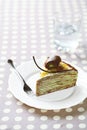 Chocolate Pistachio Crepe Cake