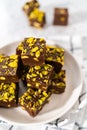 Chocolate pistachio fudge