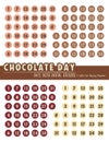 Chocolate planner stickers collection with cute chocolate colors theme. Dates planner bundle for journaling and scrapbooking