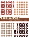 Chocolate planner stickers collection with cute chocolate colors theme. Dates planner bundle for journaling and scrapbooking