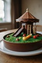 Chocolate Playground Slide A Sweet Journey on a Plate of Grass