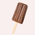 Chocolate popsicle on the sticks, frozen juice. Bright color, summer mood. Ice cream, freshness, Isolate, on a white background